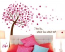 Flower Tree with Love Quotes Wall Decal Vinyl Tree Art Stickers